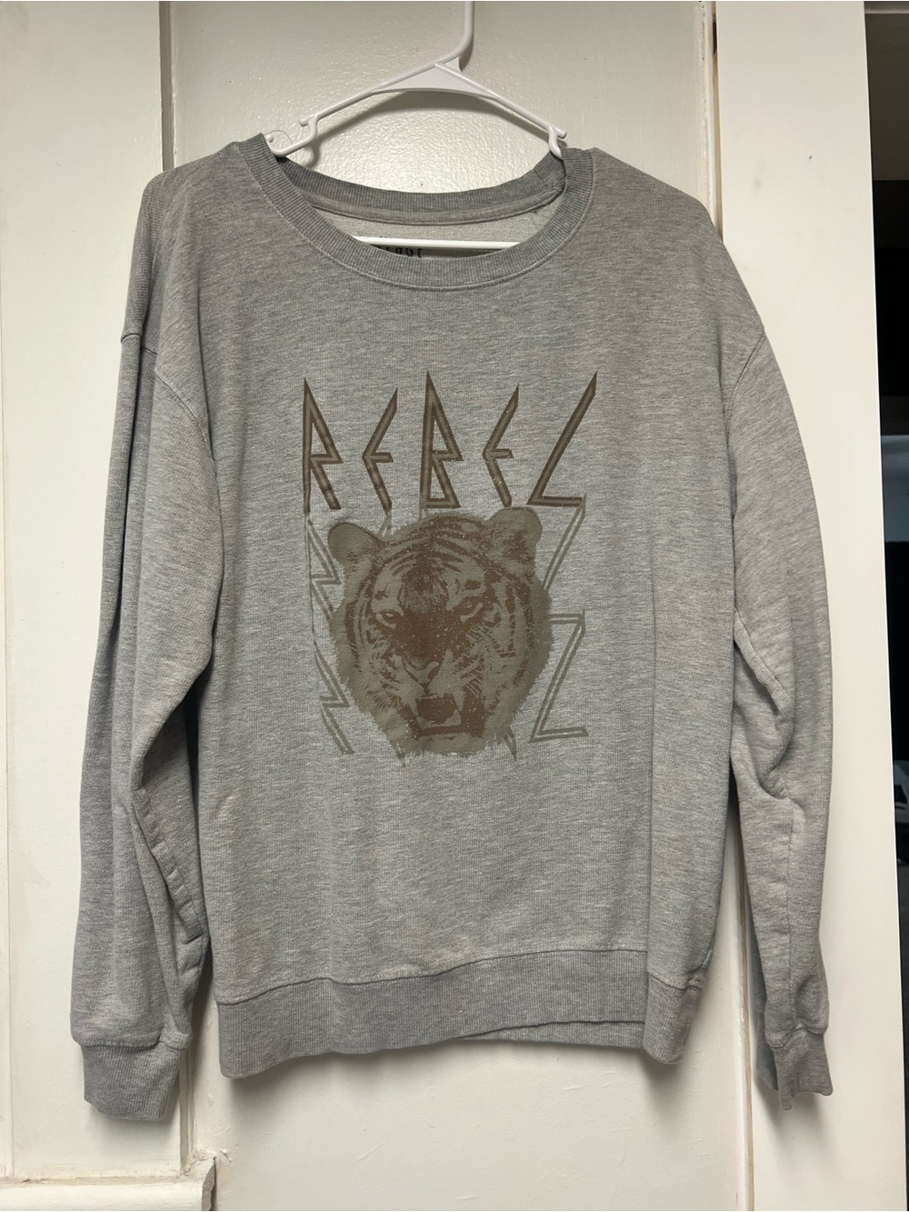 Rebel Tiger Crewneck Sweatshirt - Grey